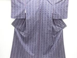 未使用品　変わり縞模様織り出し手織り紬着物